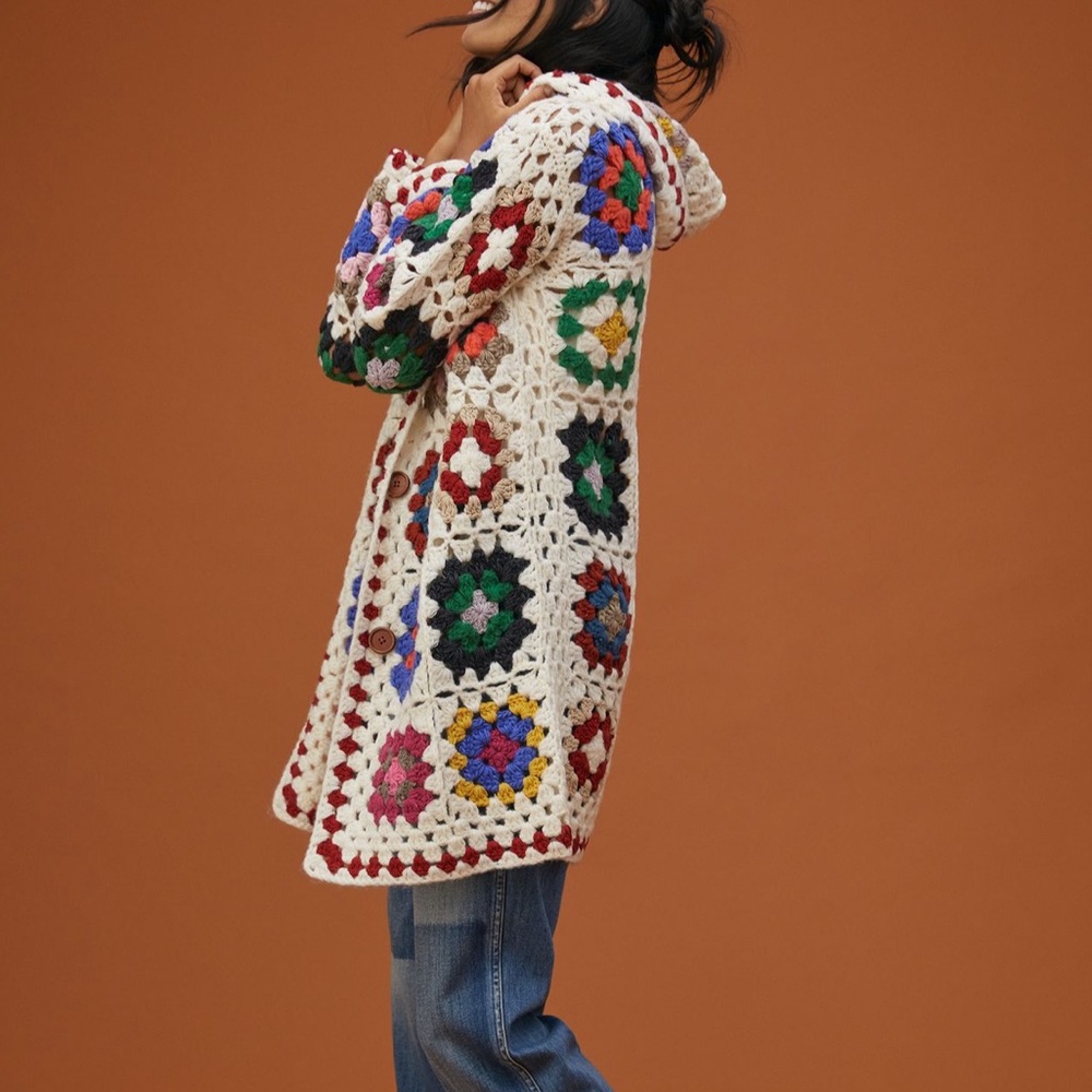 Anthropologie cozy crochet cardigan